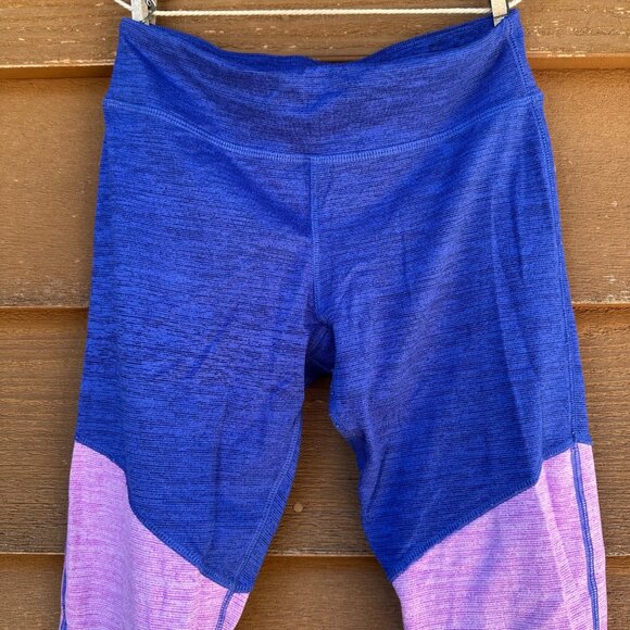 Champion Girls Colorblock Leggings Blue/Purple/Pink Size L 10/12 Stretchy Polyes - Picture 4 of 7
